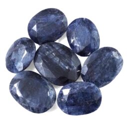Natural Metallic Sheen Blue Sapphire Oval Faceted Gemstone | Crystal Factory