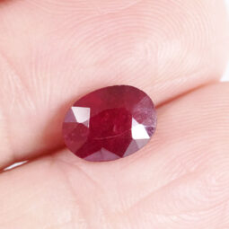 Ruby Oval Faceted Gemstone - Mini | Crystal Factory
