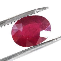 Ruby Oval Faceted Gemstone - Mini | Crystal Factory