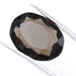 Smoky Topaz Faceted Oval Gemstone | Crystal Factory