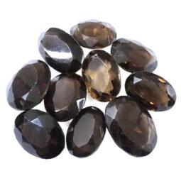 Smoky Topaz Faceted Oval Gemstone | Crystal Factory