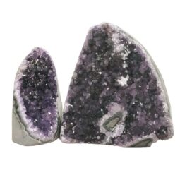 Amethyst Crystal Geode Specimen Set 2 Pieces DN2016 | Crystal Factory