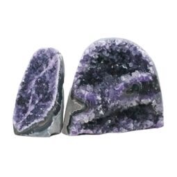 Amethyst Crystal Geode Specimen Set 2 Pieces DN2019 | Crystal Factory