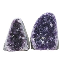 Amethyst Crystal Geode Specimen Set 2 Pieces DN2028 | Crystal Factory