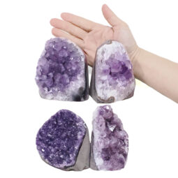 Amethyst Crystal Geode Specimen Set 4 Pieces DR555 | Crystal Factory