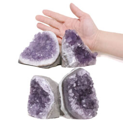 Amethyst Crystal Geode Specimen Set 4 Pieces DR556 | Crystal Factory