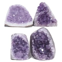 Amethyst Crystal Geode Specimen Set 4 Pieces DR556 | Crystal Factory