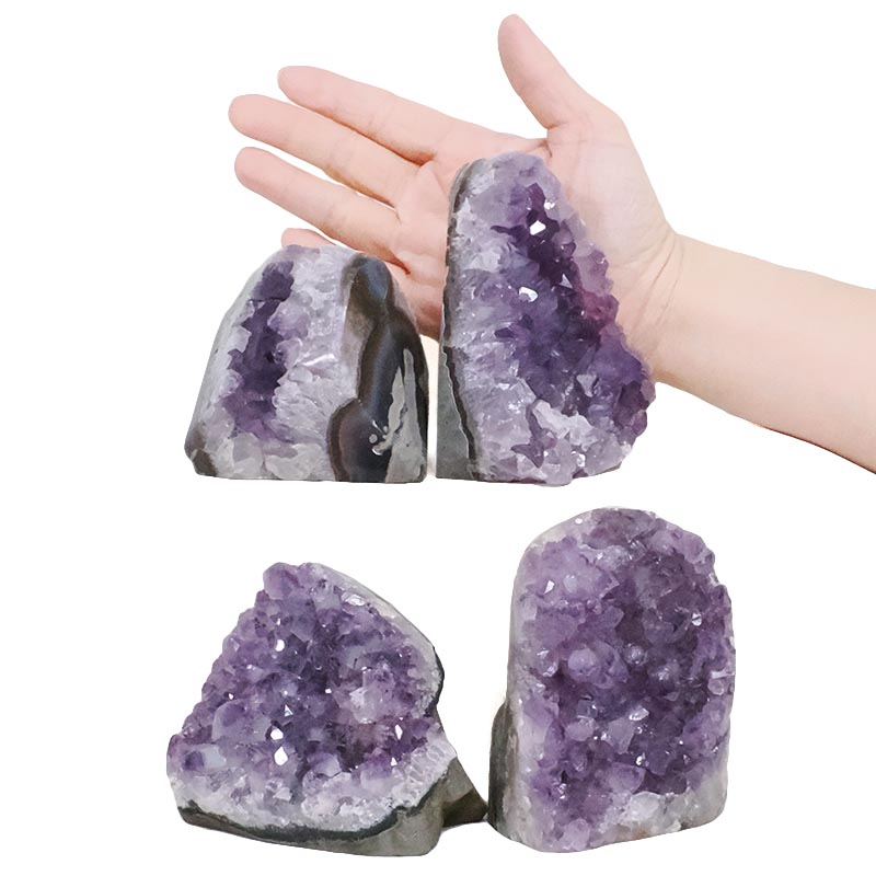2.41kg Amethyst Polished Crystal Geode Specimen Set 4 Pieces DR557 4 Amethyst Crystal Geode Specimen Set 4 Pieces DR557 | Crystal Factory