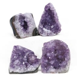 Amethyst Crystal Geode Specimen Set 4 Pieces DR557 | Crystal Factory