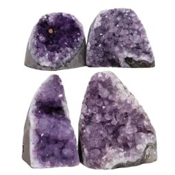 Amethyst Crystal Geode Specimen Set 4 Pieces DR558 | Crystal Factory
