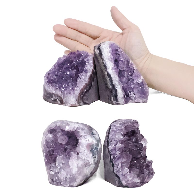 2.42kg Amethyst Polished Crystal Geode Specimen Set 4 Pieces DR559 4 Amethyst Crystal Geode Specimen Set 4 Pieces DR559 | Crystal Factory