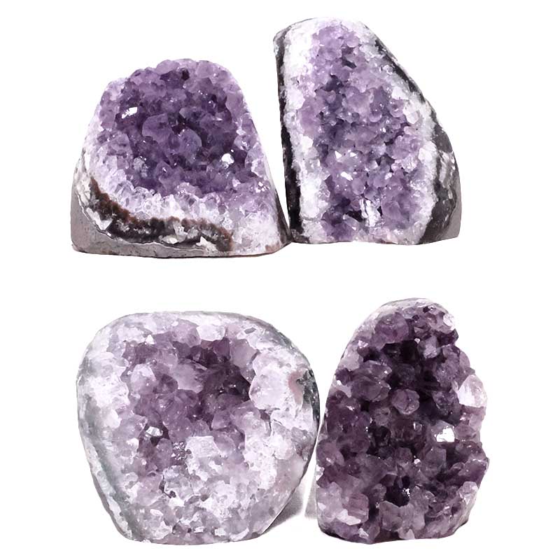 2.42kg Amethyst Polished Crystal Geode Specimen Set 4 Pieces DR559 3 Amethyst Crystal Geode Specimen Set 4 Pieces DR559 | Crystal Factory
