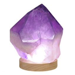 Amethyst Crystal Rough Point With LED Large Light Base DK1077 | Crystal Factory