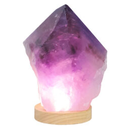 Amethyst Crystal Rough Point With LED Large Light Base DR560 | Crystal Factory