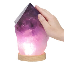 Amethyst Crystal Rough Point With LED Large Light Base DR560 | Crystal Factory