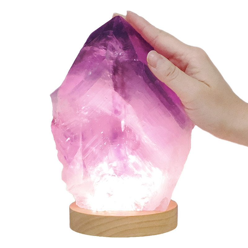 3.01kg Amethyst Crystal Rough Point With LED Large Light Base DR561 5 Amethyst Crystal Rough Point With LED Large Light Base DR561 | Crystal Factory