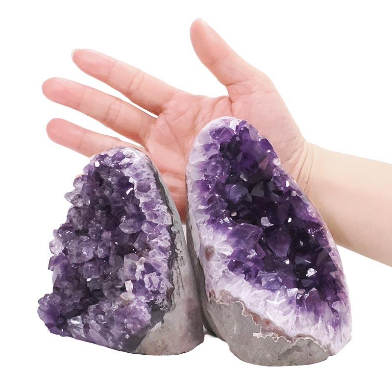 1.98kg Amethyst Crystal Geode Specimen Set 2 Pieces DV302 4 Amethyst Polished Crystal Geode Specimen Set 2 Pieces DV302 | Crystal Factory