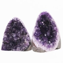 Amethyst Polished Crystal Geode Specimen Set 2 Pieces DV302 | Crystal Factory