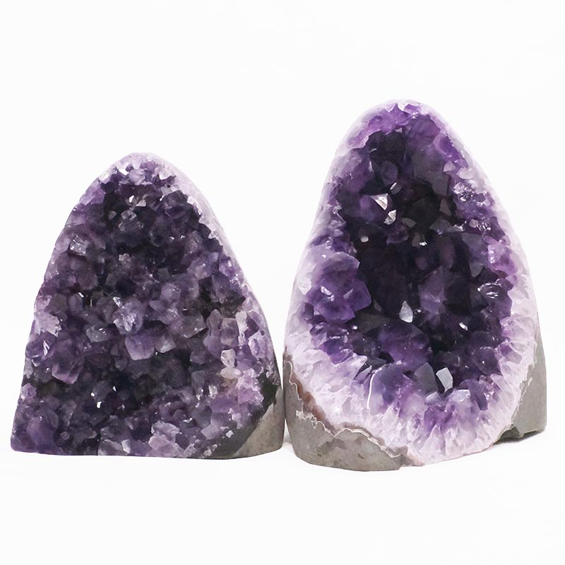 1.98kg Amethyst Crystal Geode Specimen Set 2 Pieces DV302 3 Amethyst Polished Crystal Geode Specimen Set 2 Pieces DV302 | Crystal Factory