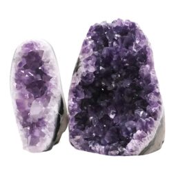 Amethyst Polished Crystal Geode Specimen Set 2 Pieces DV303 | Crystal Factory