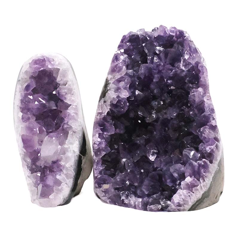 1.98kg Amethyst Crystal Geode Specimen Set 2 Pieces DV303 3 Amethyst Polished Crystal Geode Specimen Set 2 Pieces DV303 | Crystal Factory