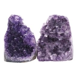 Amethyst Polished Crystal Geode Specimen Set 2 Pieces DV304 | Crystal Factory