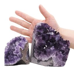 2.35kg Amethyst Crystal Geode Specimen Set 2 Pieces DV305 5 Amethyst Polished Crystal Geode Specimen Set 2 Pieces DV305 | Crystal Factory