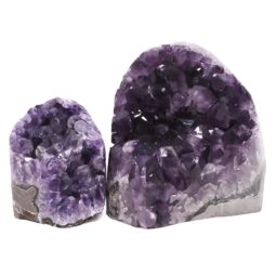 Amethyst Polished Crystal Geode Specimen Set 2 Pieces DV305 | Crystal Factory