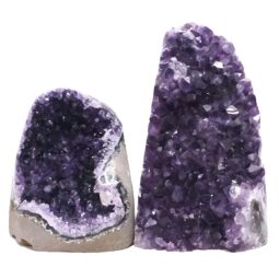 Amethyst Polished Crystal Geode Specimen Set 2 Pieces DV307 | Crystal Factory