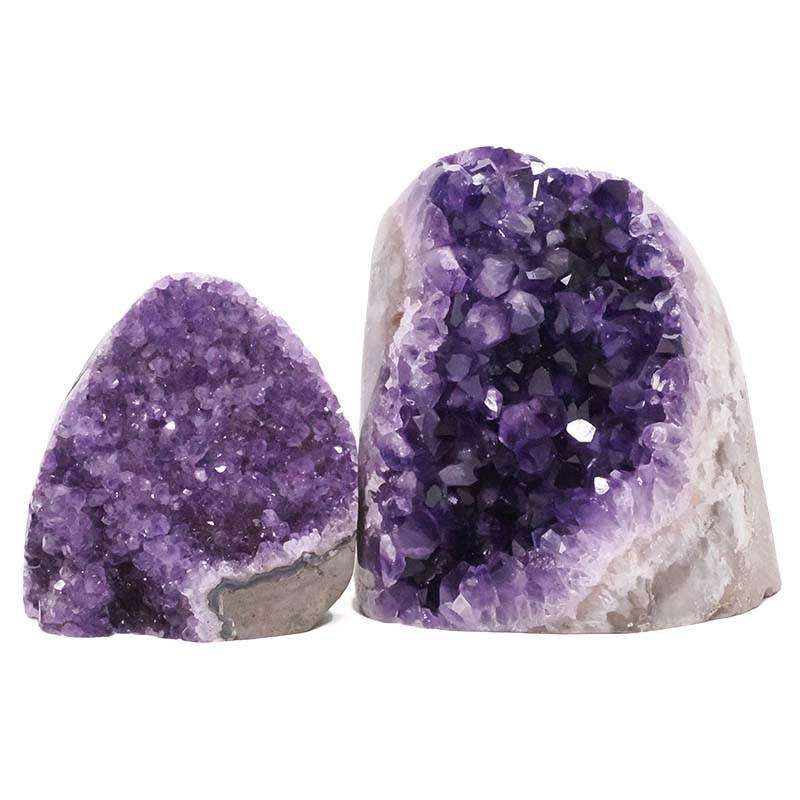 1.99kg Amethyst Crystal Geode Specimen Set 2 Pieces DV308 3 Amethyst Polished Crystal Geode Specimen Set 2 Pieces DV308 | Crystal Factory