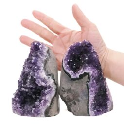 1.81kg Amethyst Crystal Geode Specimen Set 2 Pieces DV309 5 Amethyst Polished Crystal Geode Specimen Set 2 Pieces DV309 | Crystal Factory