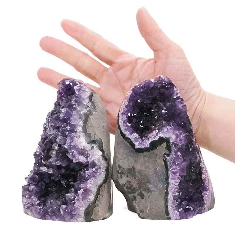 1.81kg Amethyst Crystal Geode Specimen Set 2 Pieces DV309 4 Amethyst Polished Crystal Geode Specimen Set 2 Pieces DV309 | Crystal Factory