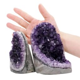 1.98kg Amethyst Crystal Geode Specimen Set 2 Pieces DV310 5 Amethyst Polished Crystal Geode Specimen Set 2 Pieces DV310 | Crystal Factory