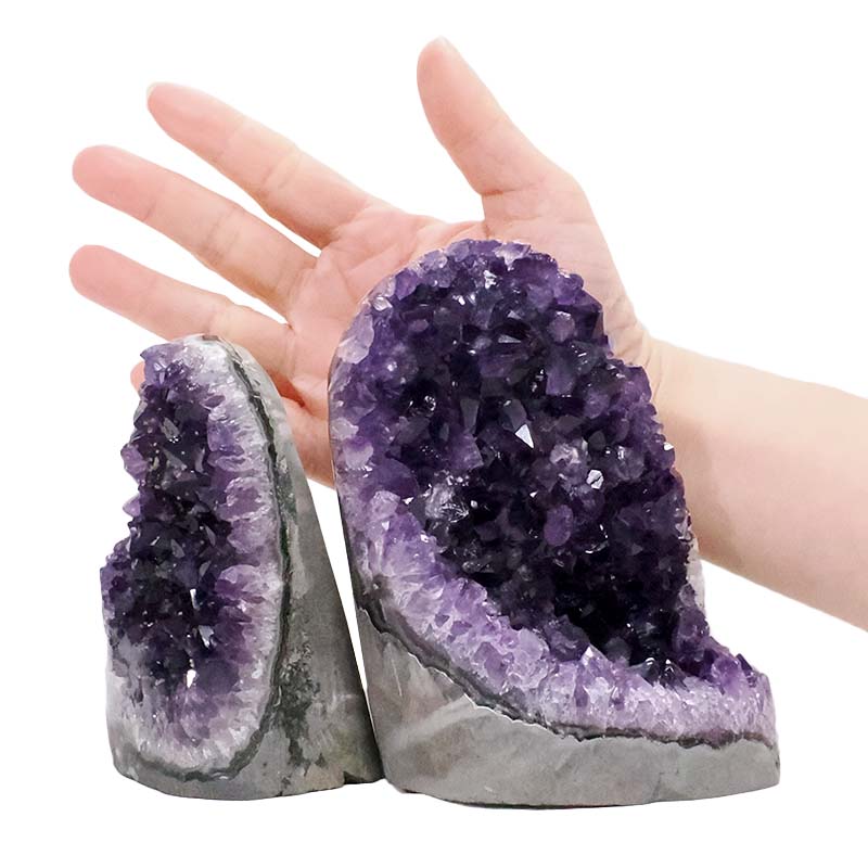 1.98kg Amethyst Crystal Geode Specimen Set 2 Pieces DV310 4 Amethyst Polished Crystal Geode Specimen Set 2 Pieces DV310 | Crystal Factory