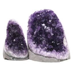 Amethyst Polished Crystal Geode Specimen Set 2 Pieces DV310 | Crystal Factory