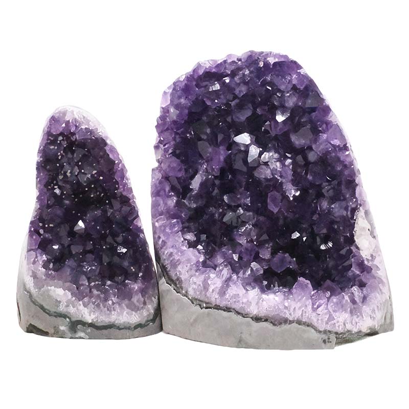 1.98kg Amethyst Crystal Geode Specimen Set 2 Pieces DV310 3 Amethyst Polished Crystal Geode Specimen Set 2 Pieces DV310 | Crystal Factory