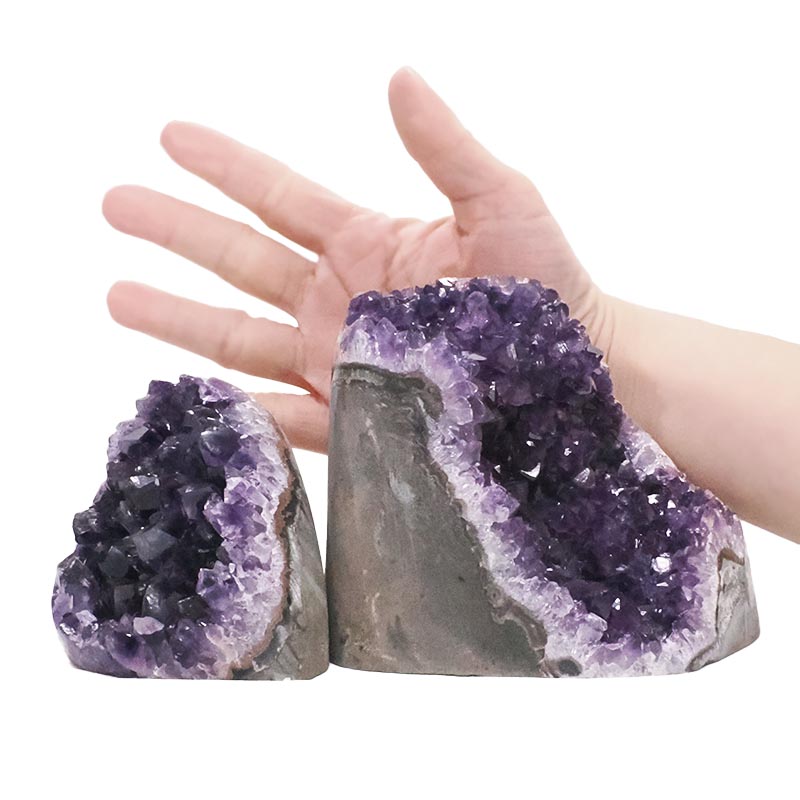 2.08kg Amethyst Crystal Geode Specimen Set 2 Pieces DV312 4 Amethyst Polished Crystal Geode Specimen Set 2 Pieces DV312 | Crystal Factory