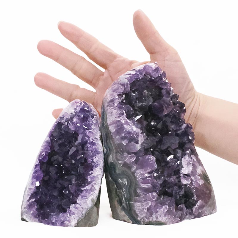 1.98kg Amethyst Crystal Geode Specimen Set 2 Pieces DV313 4 Amethyst Polished Crystal Geode Specimen Set 2 Pieces DV313 | Crystal Factory