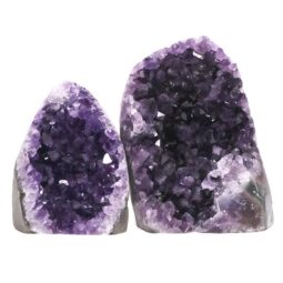 Amethyst Polished Crystal Geode Specimen Set 2 Pieces DV313 | Crystal Factory