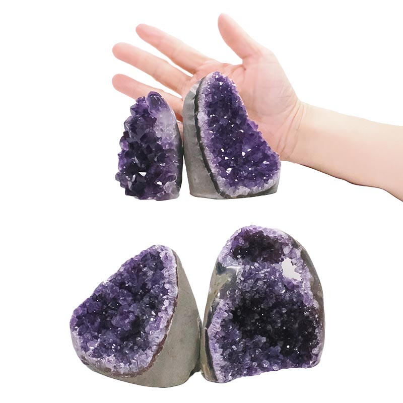 2.03kg Amethyst Crystal Geode Specimen Set 4 Pieces DK1099 4 Amethyst Polished Crystal Geode Specimen Set 4 Pieces DK1099 | Crystal Factory