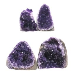 Amethyst Polished Crystal Geode Specimen Set 4 Pieces DK1099 | Crystal Factory