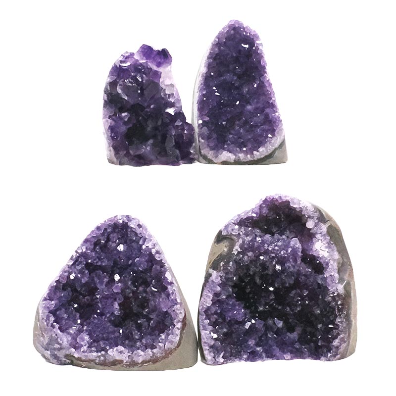 2.03kg Amethyst Crystal Geode Specimen Set 4 Pieces DK1099 3 Amethyst Polished Crystal Geode Specimen Set 4 Pieces DK1099 | Crystal Factory