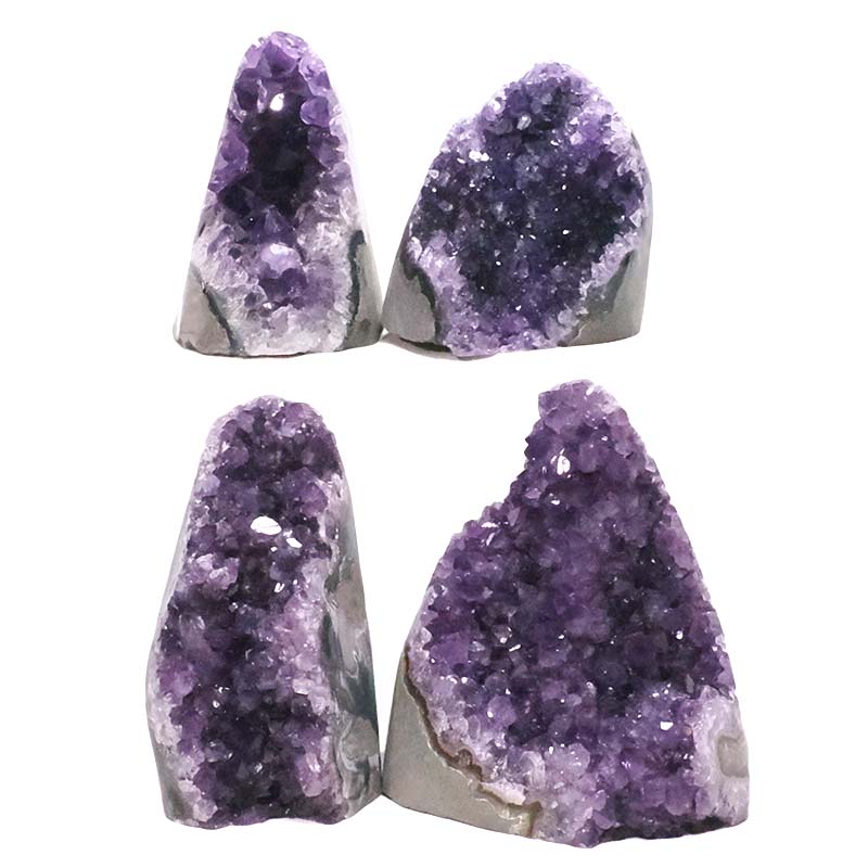 2.09kg Amethyst Crystal Geode Specimen Set 4 Pieces DK1101 3 Amethyst Polished Crystal Geode Specimen Set 4 Pieces DK1101 | Crystal Factory