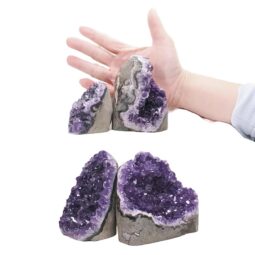 2.09kg Amethyst Crystal Geode Specimen Set 4 Pieces DK1102 5 Amethyst Polished Crystal Geode Specimen Set 4 Pieces DK1102 | Crystal Factory