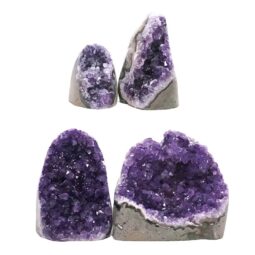 Amethyst Polished Crystal Geode Specimen Set 4 Pieces DK1102 | Crystal Factory