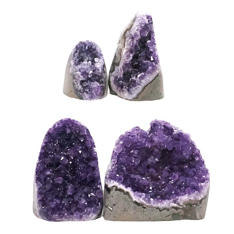 2.09kg Amethyst Crystal Geode Specimen Set 4 Pieces DK1102 3 Amethyst Polished Crystal Geode Specimen Set 4 Pieces DK1102 | Crystal Factory