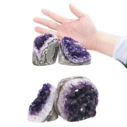 Amethyst Polished Crystal Geode Specimen Set 4 Pieces DK1103 | Crystal Factory