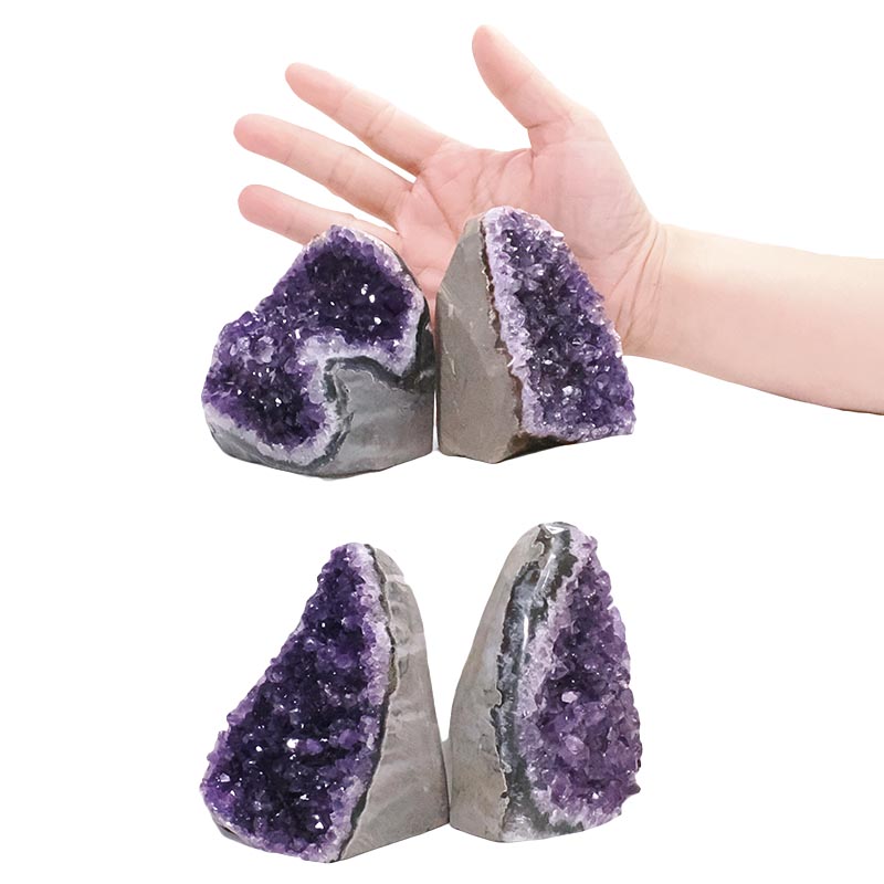 1.93kg Amethyst Crystal Geode Specimen Set 4 Pieces DV314 4 Amethyst Polished Crystal Geode Specimen Set 2 Pieces DV314 | Crystal Factory
