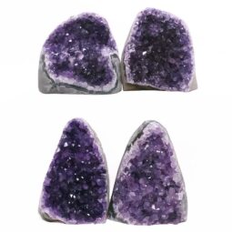 Amethyst Polished Crystal Geode Specimen Set 2 Pieces DV314 | Crystal Factory