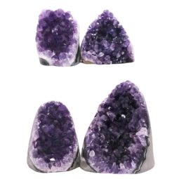 Amethyst Polished Crystal Geode Specimen Set 2 Pieces DV315 | Crystal Factory